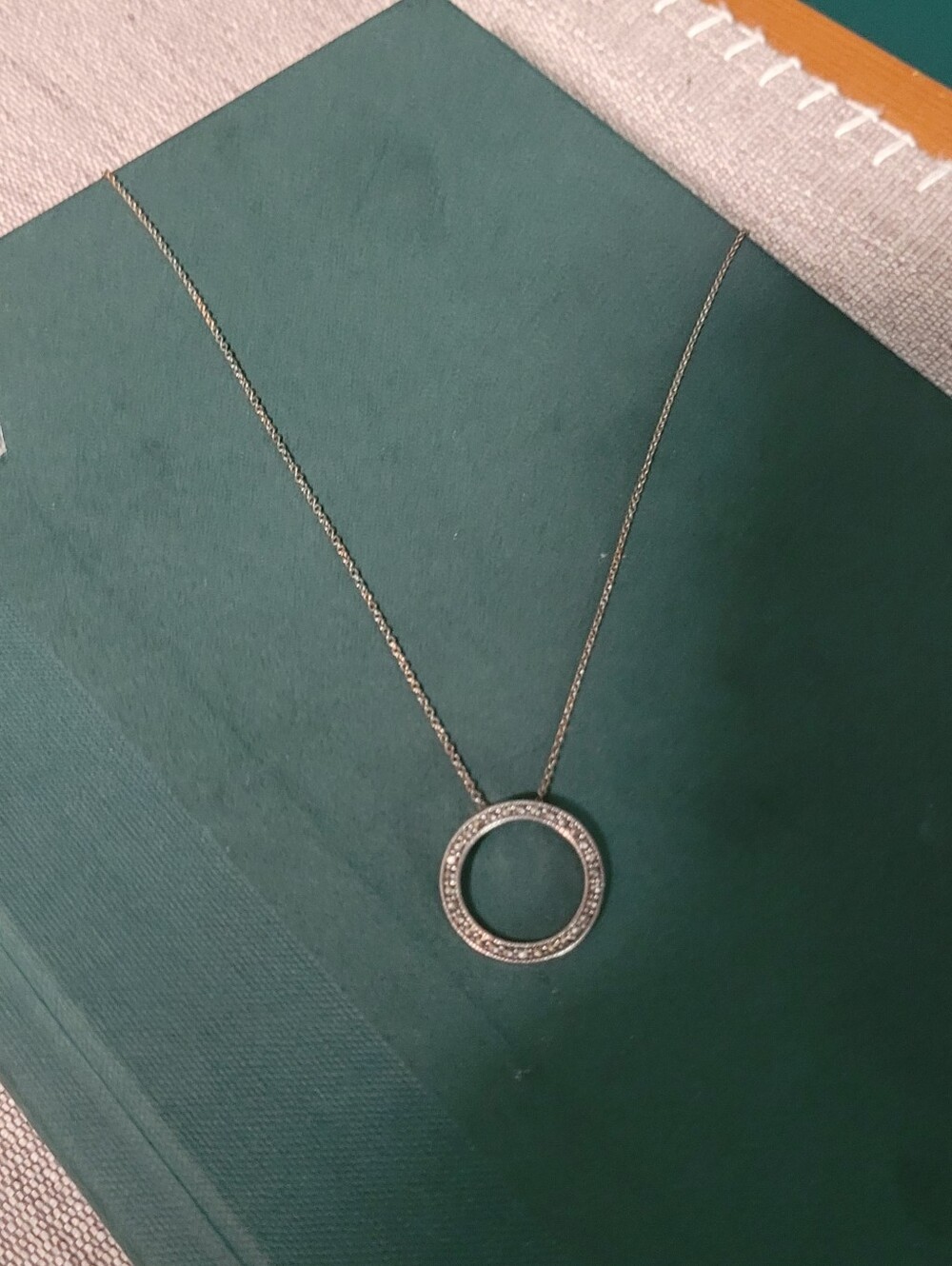 Stamped 925 Silver Circle Pendant Necklace